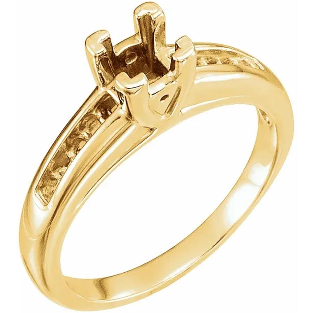 Contemporary Style Diamond Engagement Ring Alloy Yellow
(Center Stone Not Included)