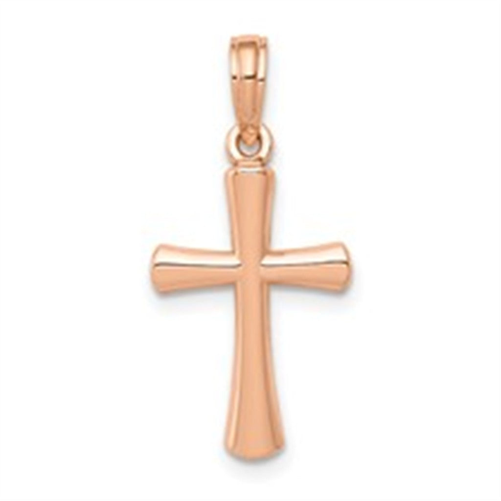 Traditional Cross Pendant 10 Karat Gold Rose