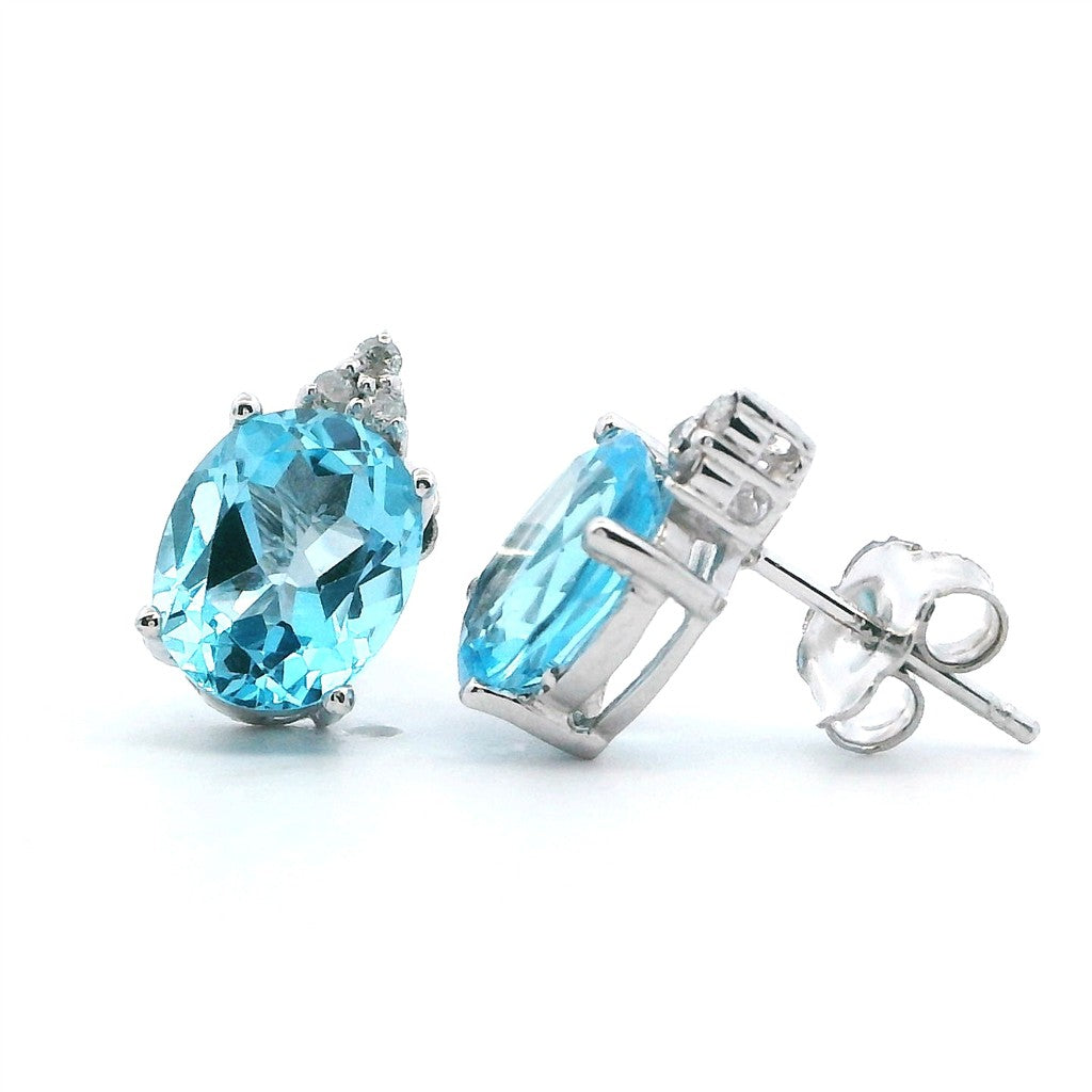 Precious Metal Earrings With Colored Stones