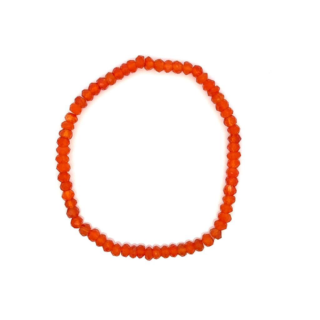 Stretch Style Gemstone Bead Bracelet Elastic with Orange Need New 7"