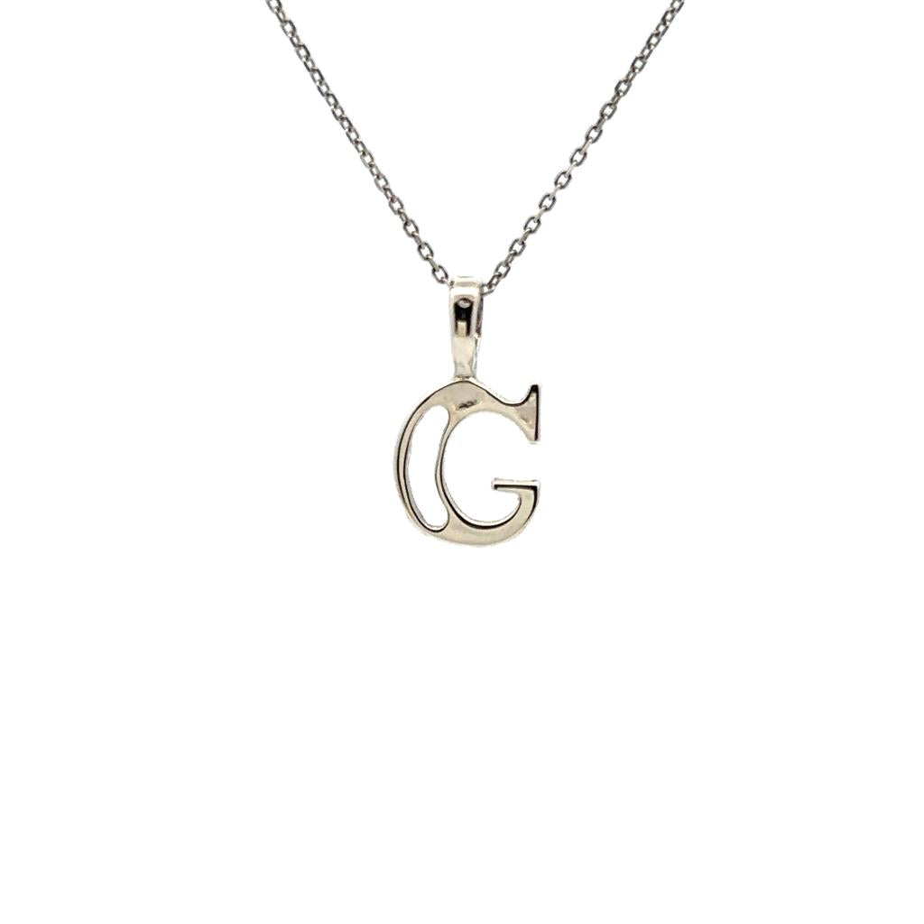 Drop Style Initial Pendant/ Charm Sterling Silver