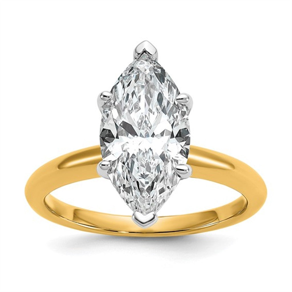 Solitare Style Lab Diamond Engagement Ring14 Karat Gold Two Tone