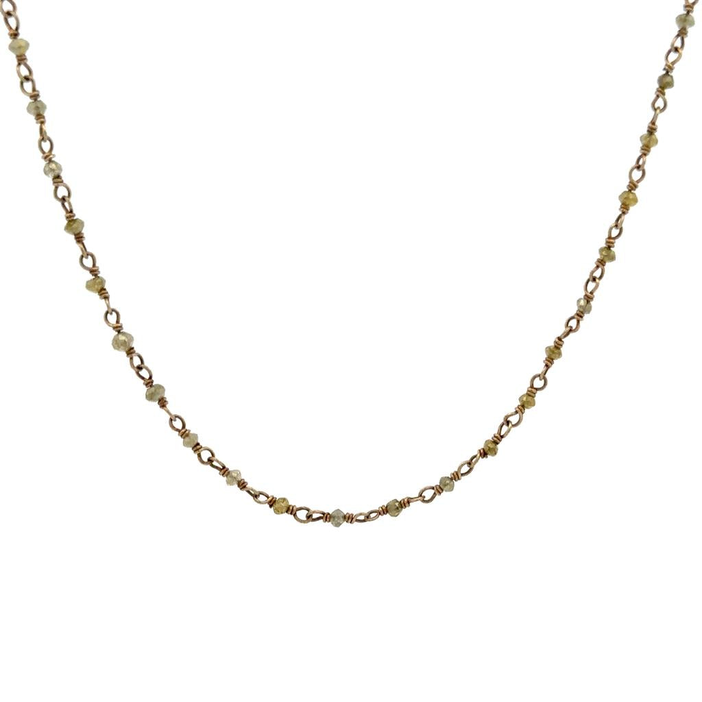 Diamond Raw Continual Necklace With a 14 KT Clasp 20" Long