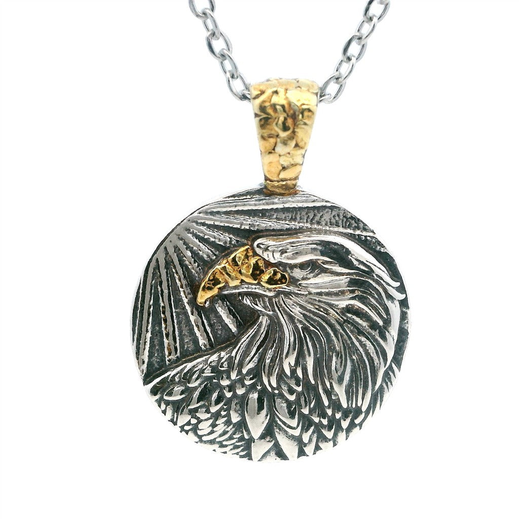 Drop Style Animal Pendant Sterling Silver & Alaskan Gold Nugget
