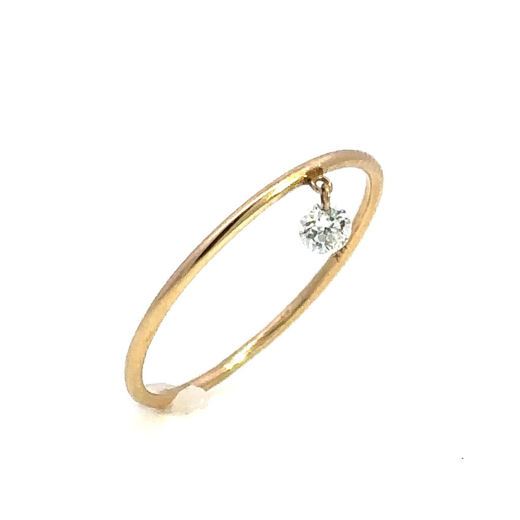 Stack-Able Style Diamond Wedding Band 14 Karat Gold Yellow with Diamond size 7