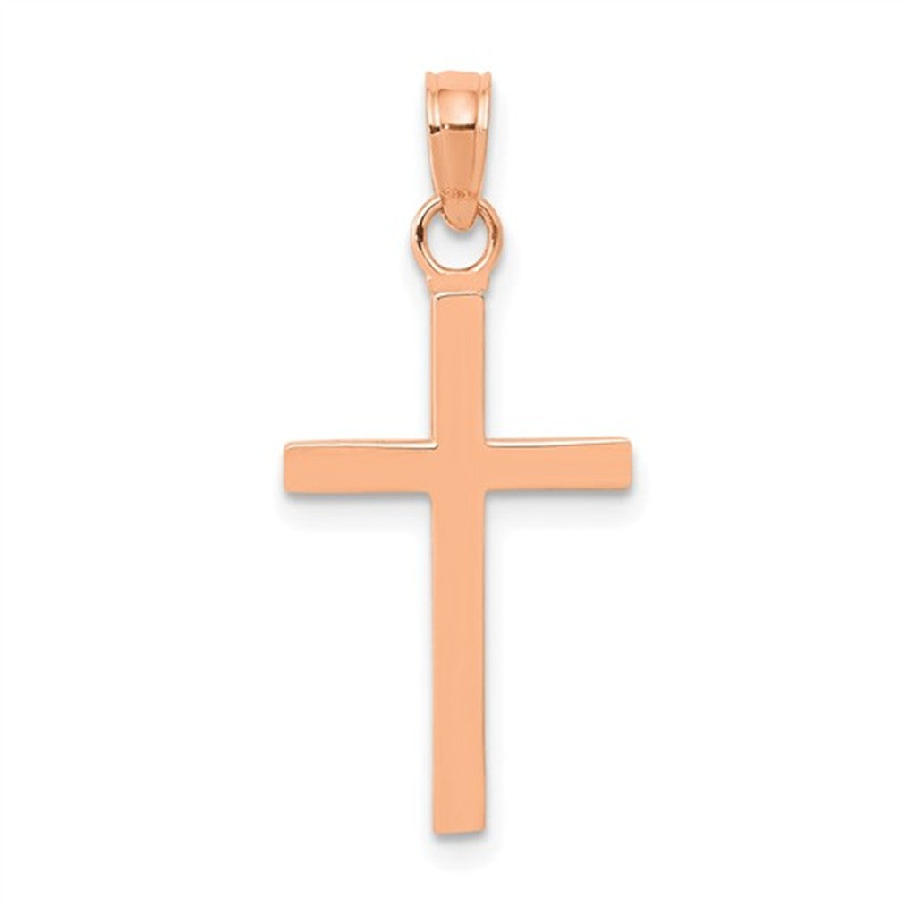 Simple Cross Pendant 14 Karat Gold Rose
