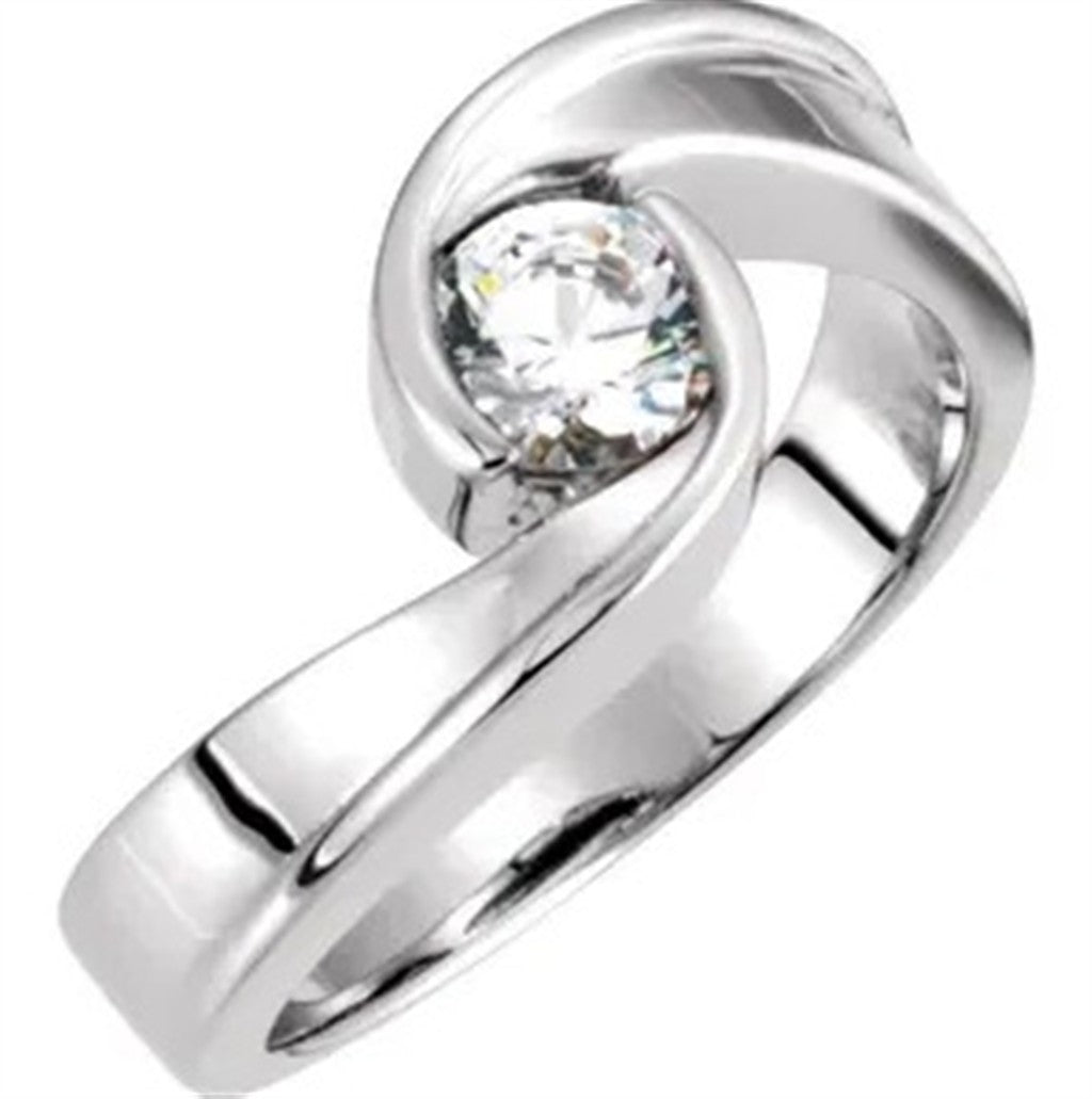 Bypass Style Diamond Engagement RingBase Metal Yellow