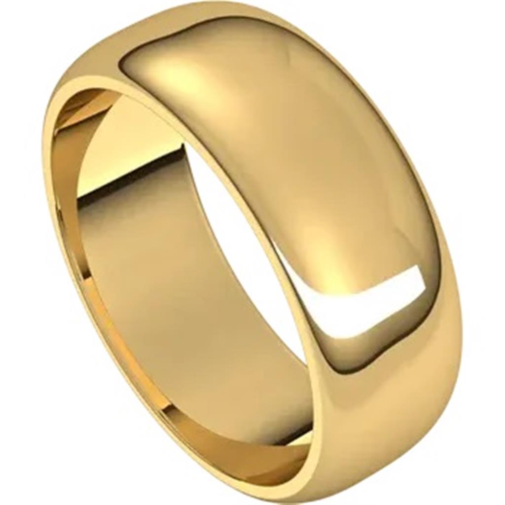 Straight Solid Wedding Band Prec Metal Womens 14 Karat Gold Yellow Size 6.75