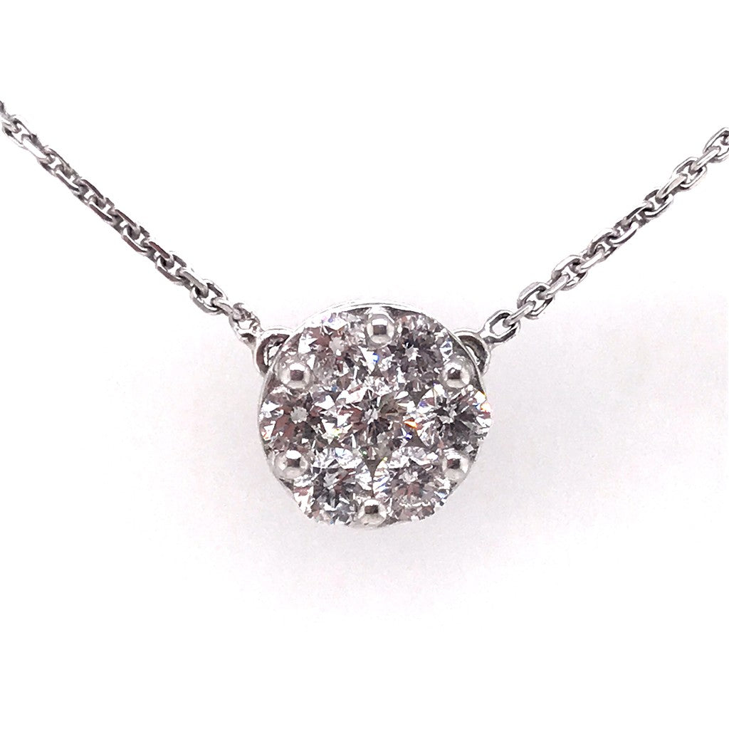 CB Necklace 14 Karat Gold White With Diamonds 16" Long