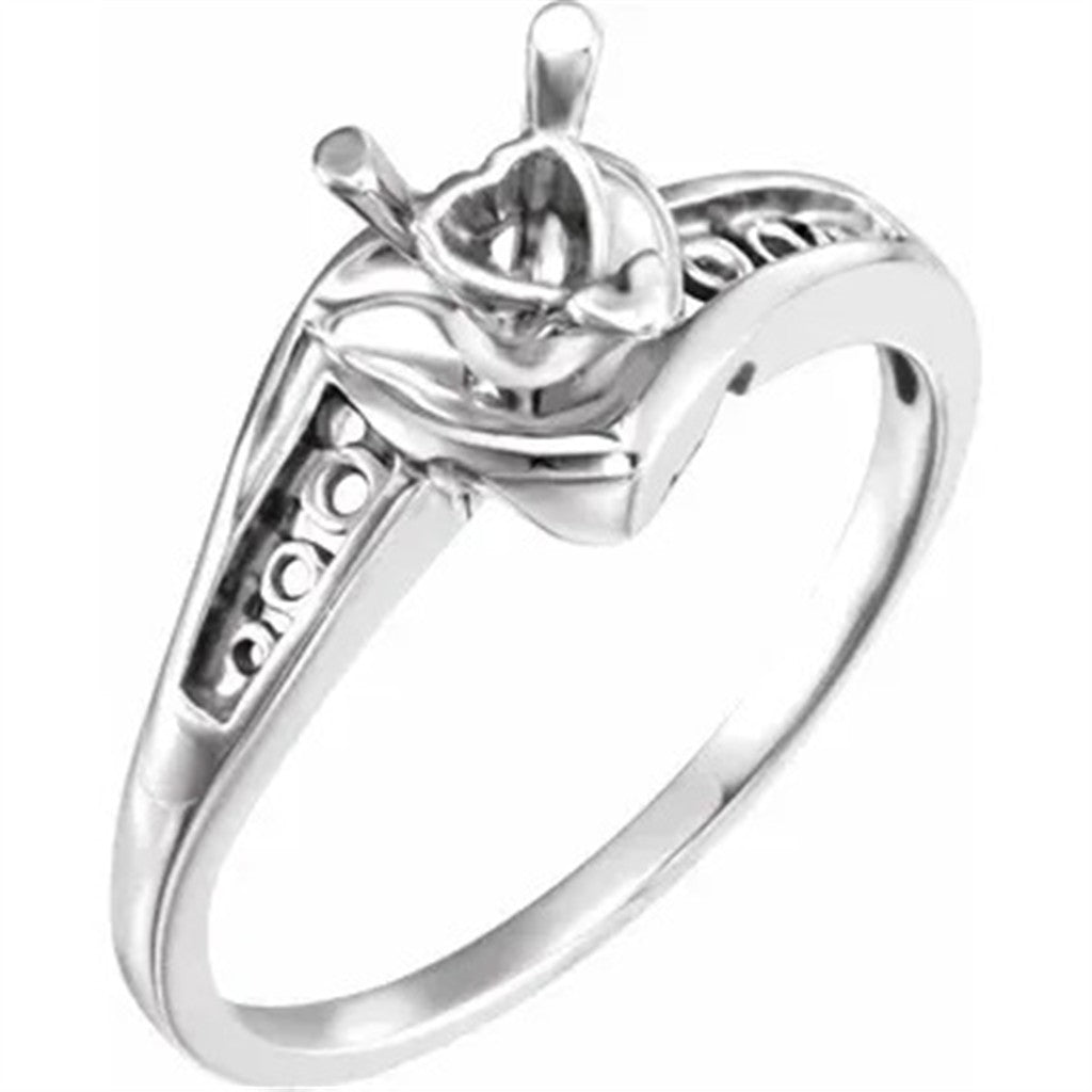 Contemporary Style Diamond Engagement Ring 14 Karat Gold White
(Center Stone Not Included)