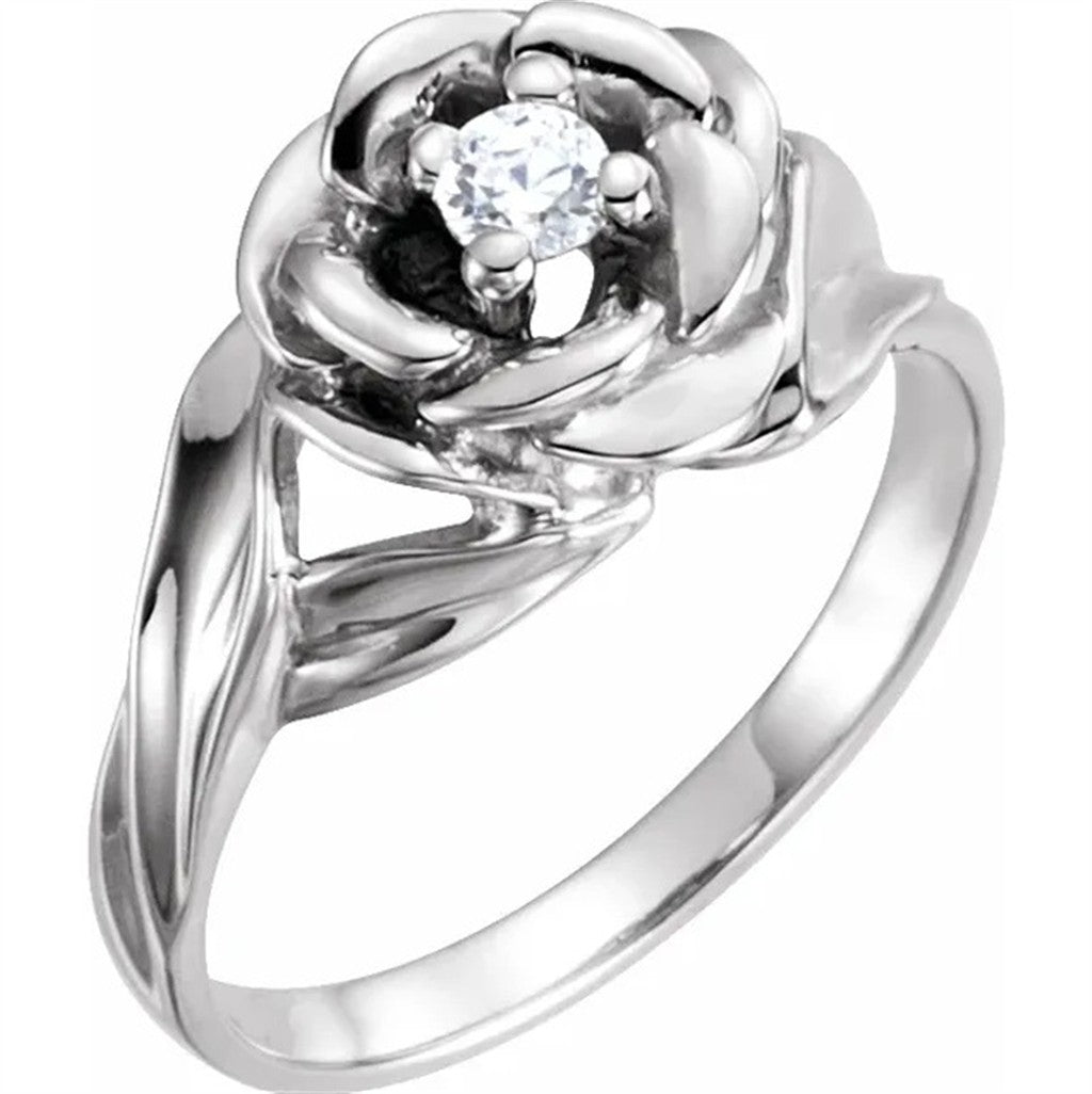 ANT Style Diamond Engagement RingBase Metal Yellow