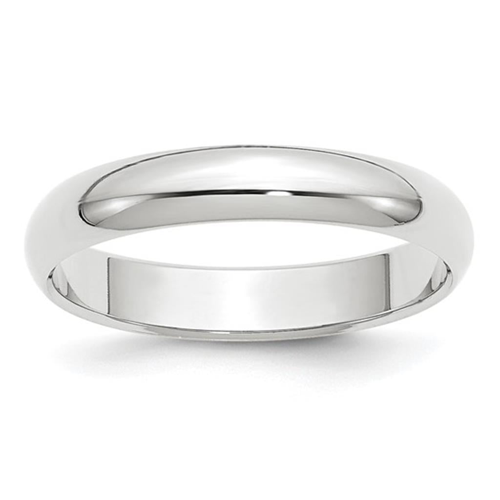 Straight Solid Wedding Band Prec Metal Womens 4 mm wide 10 KT White Size 6