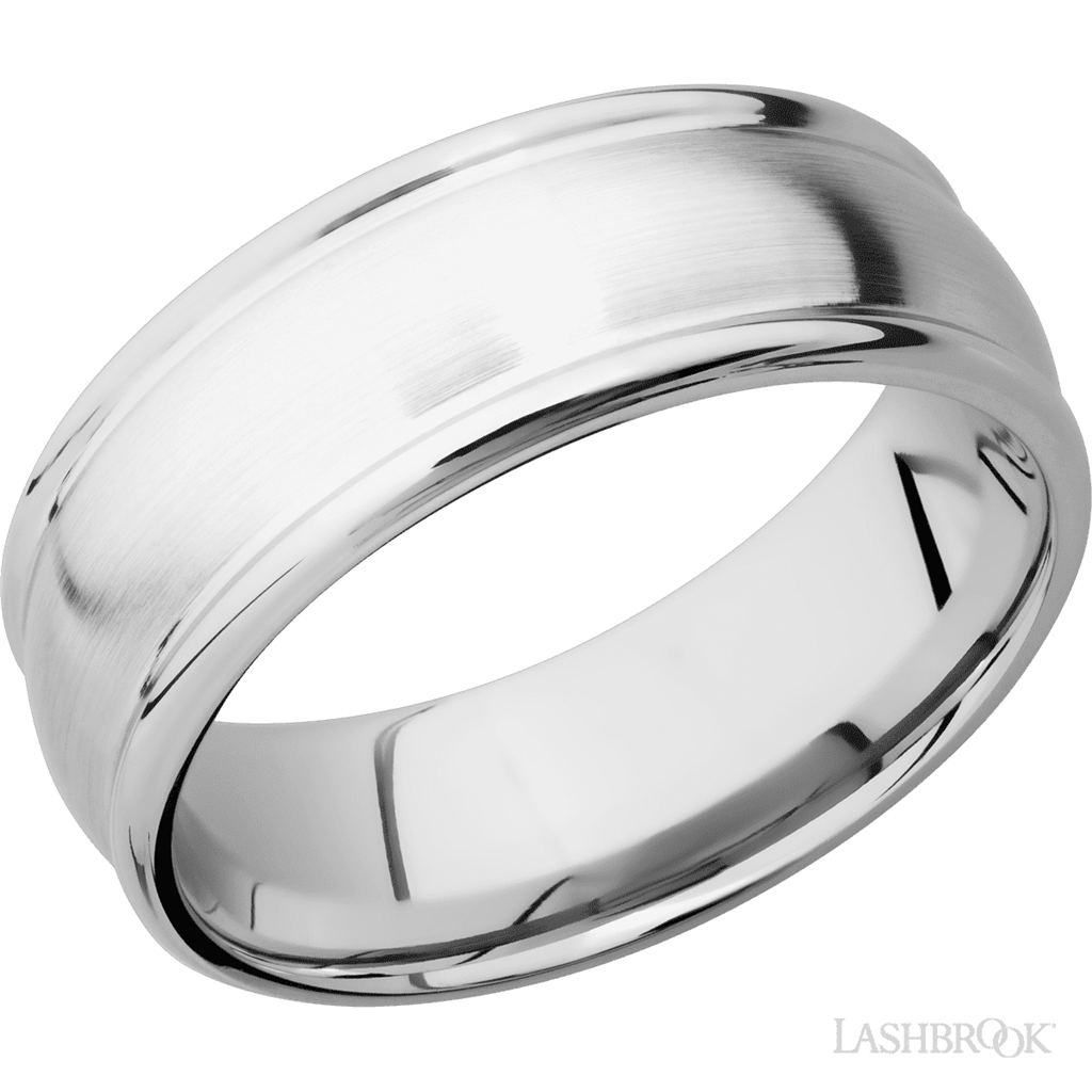 Straight Solid Style Wedding Band 14 Karat Gold White 8mm wide size 10