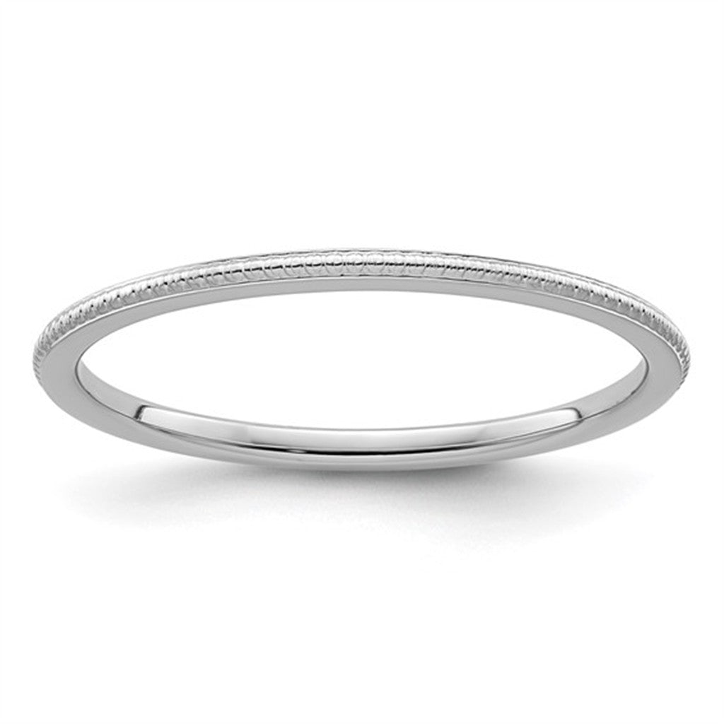 Stack-Able Fashion Ring 10 Karat Gold White Size 6.5