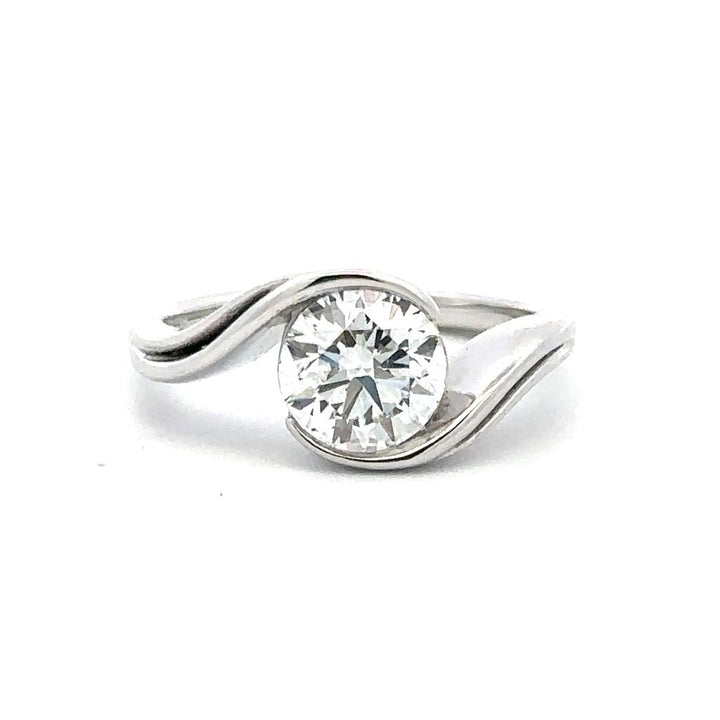 Bypass Style Lab Diamond Engagement Ring14 KT White