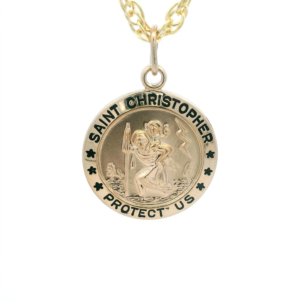 Saint Christopher Style Pendant Alt Metal Gold Filled Yellow