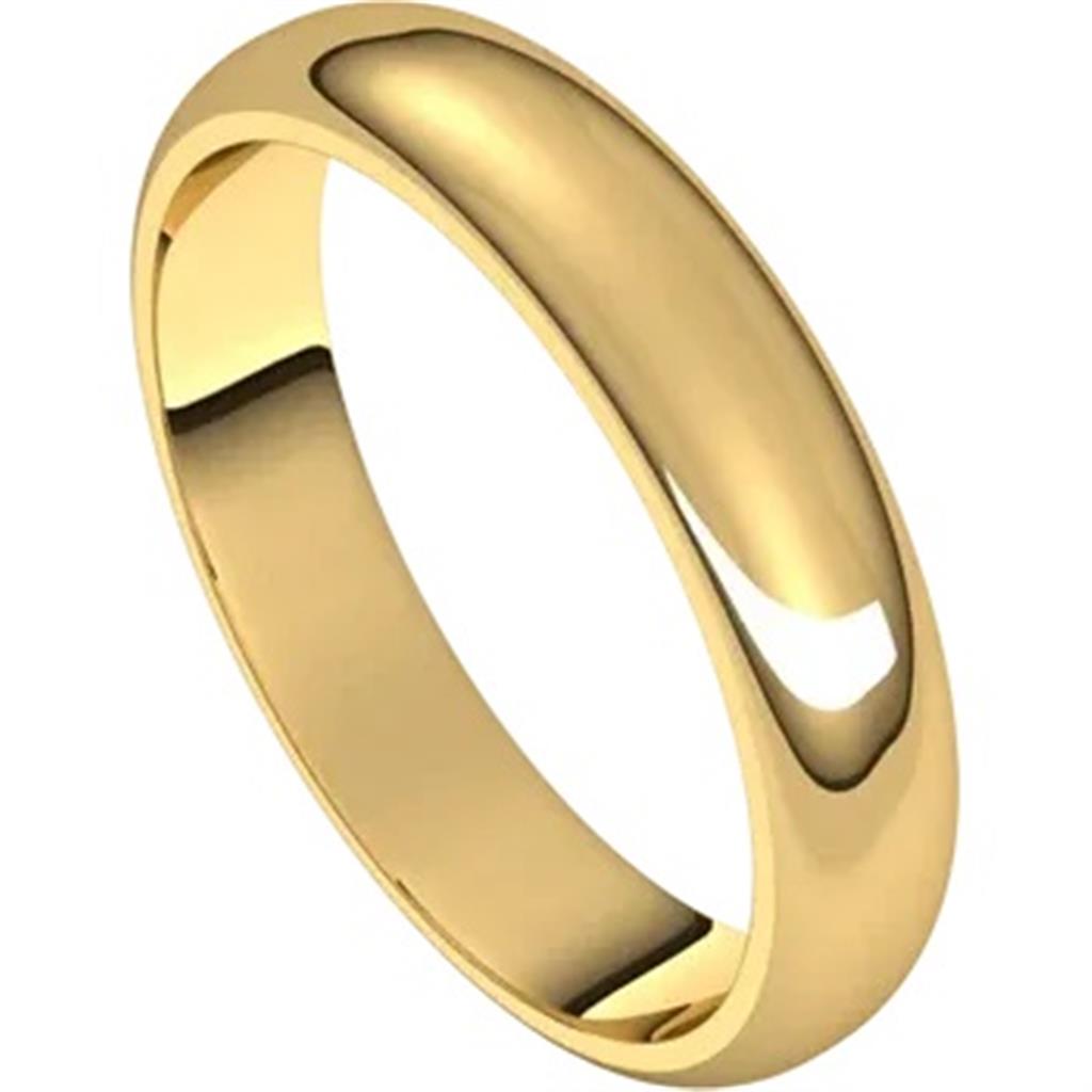 Straight Solid Style Wedding Band Alloy Yellow 4mm wide size 11