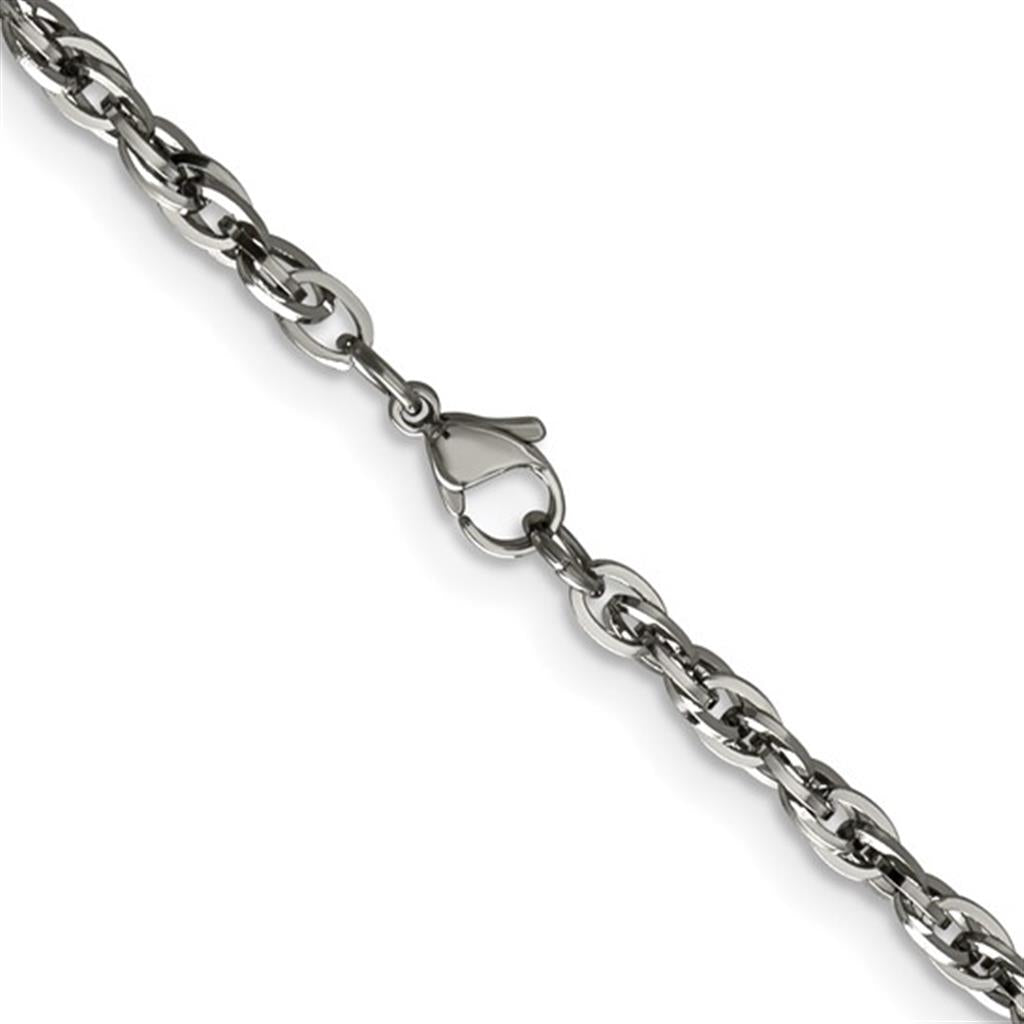 White Stainless Steel 4.2 MM Fancy Chain 22" Long