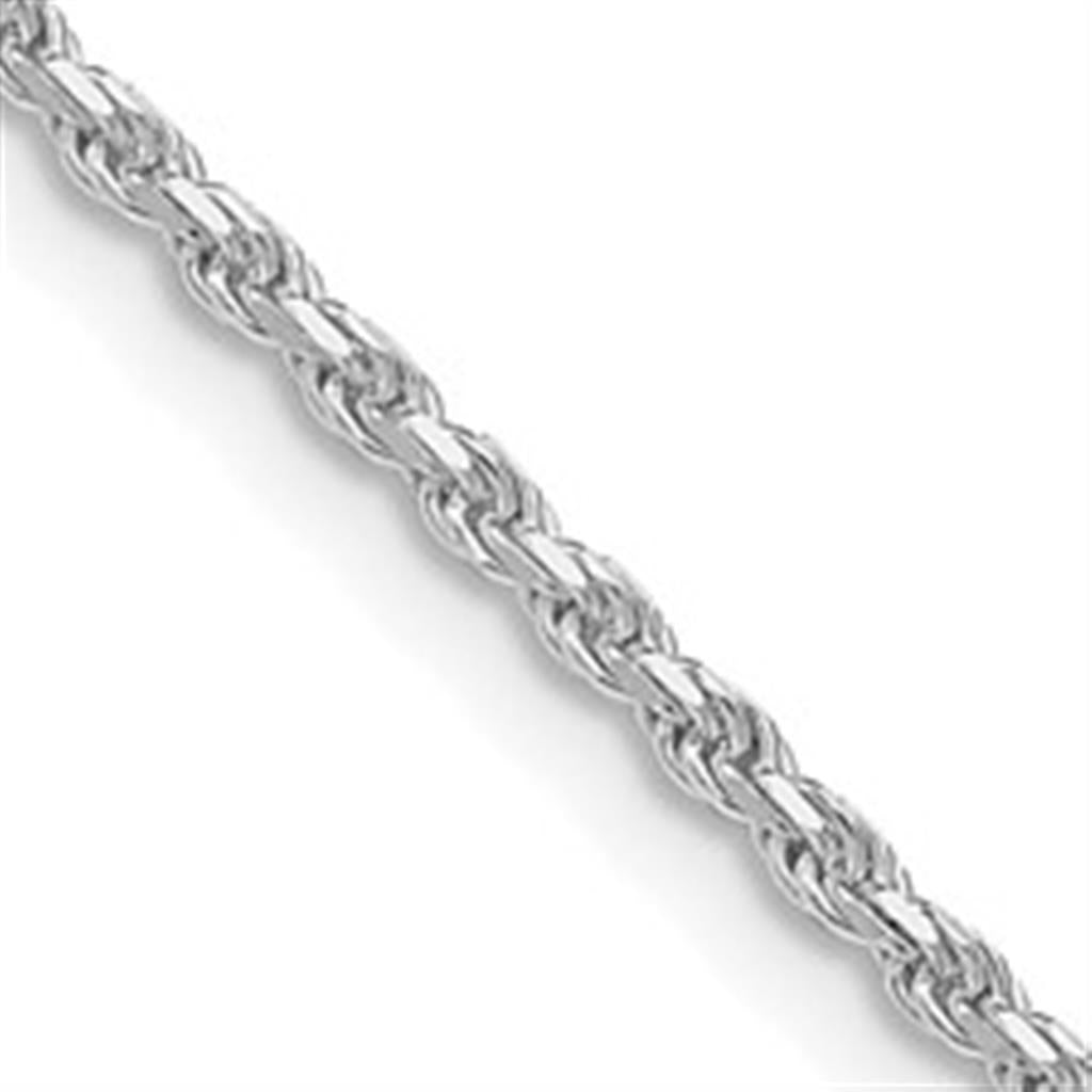 White .925 1.85 MM Rope Chain 18" Long