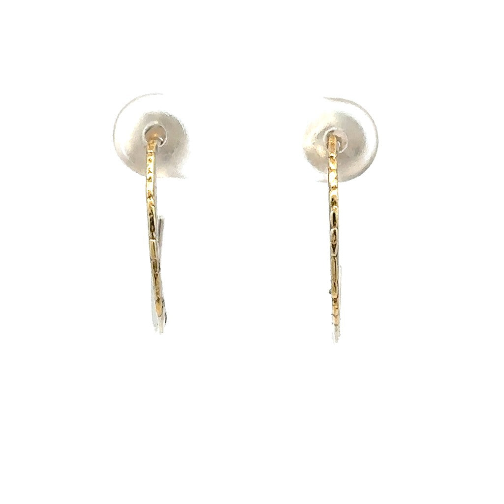 Hoop Sterling Silver Earrings Accented with Alaskan Gold Nuggets