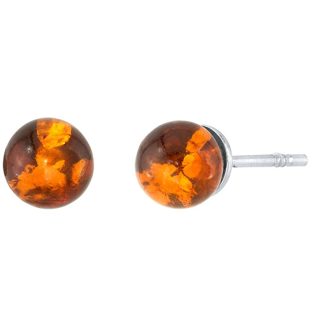 Sterling Silver Earrings With Colored Stone