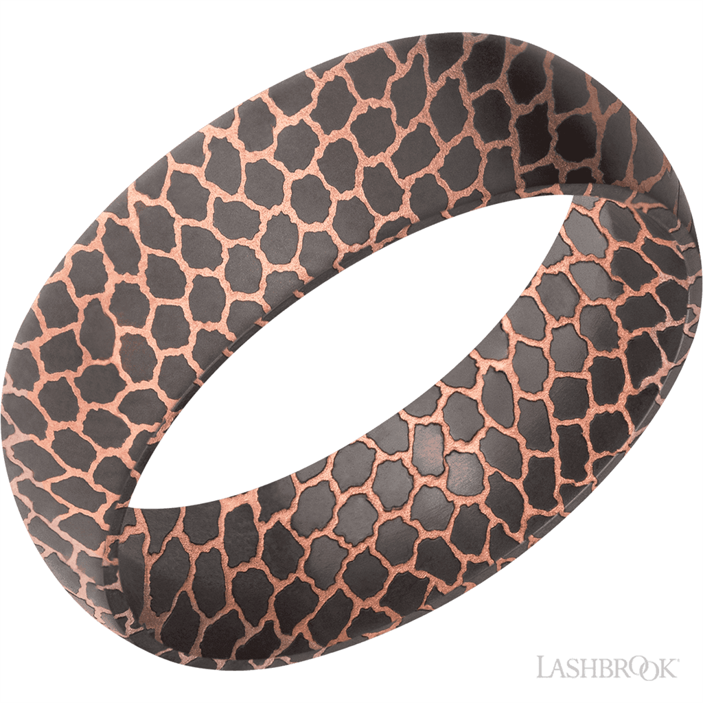 Rose & Black Superconductor Noir Alternative Metal Ring 7mm wide Size 10