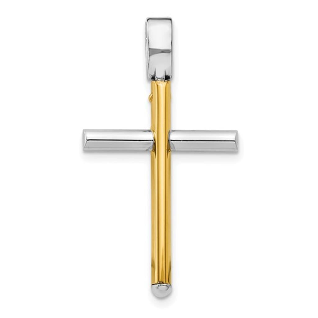 Cross Pendant 14 Karat Gold Two Tone