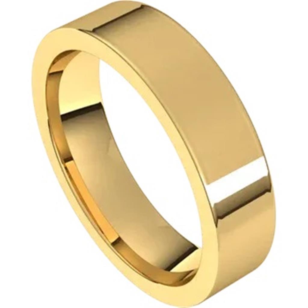 Straight Solid Style Wedding Band Alloy Yellow 4mm wide size 11