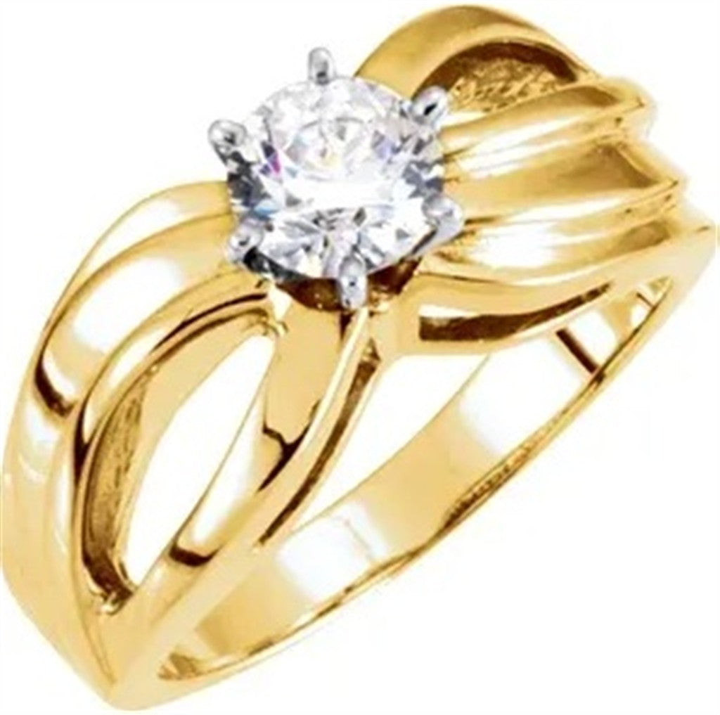 Tiffany Style Diamond Engagement RingBase Metal White