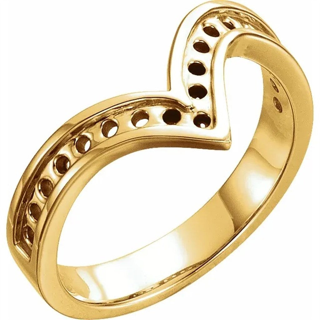 Channel Set Style Diamond Wedding Band Alloy Yellow with Diamonds size 6.5