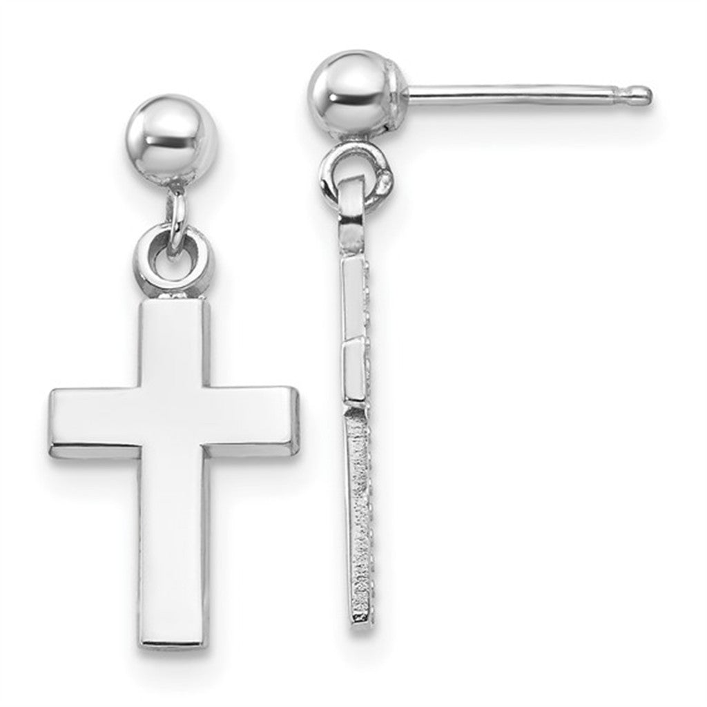 <Relegious> Dangle Drop Precious Metal Earrings 14 KT White