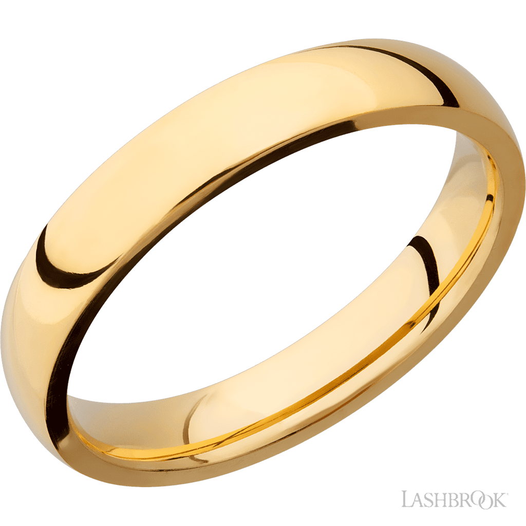 Solid Style Wedding Band 14 Karat Gold Yellow 4mm wide size 10