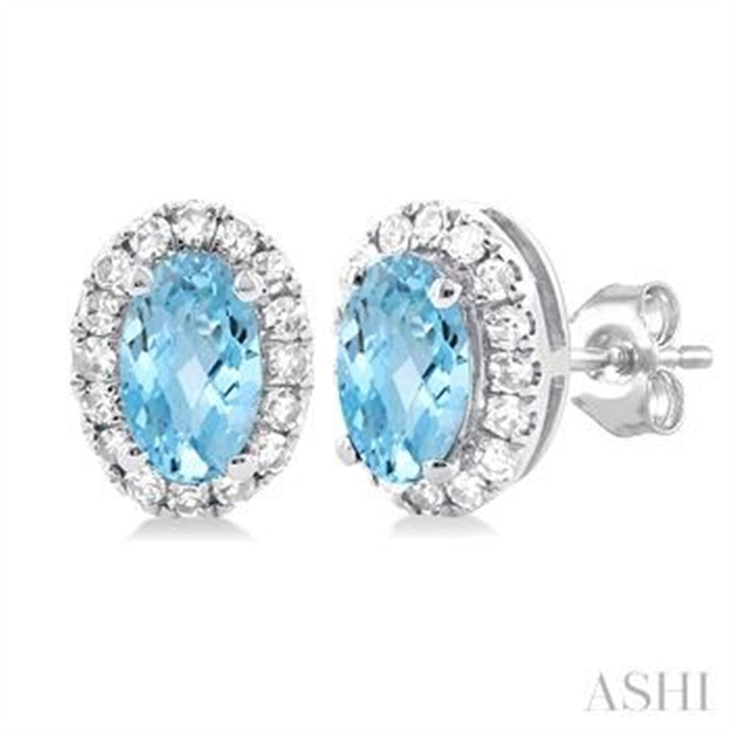 Precious Metal Earrings With Colored Stones