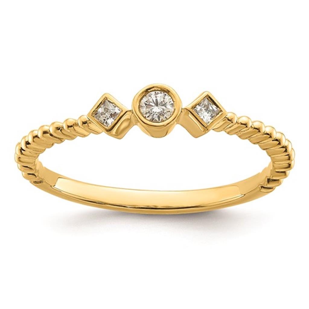 Promise Style Fashion Ring 14 KT Yellow with Diamond & Diamonds Accent size 7
