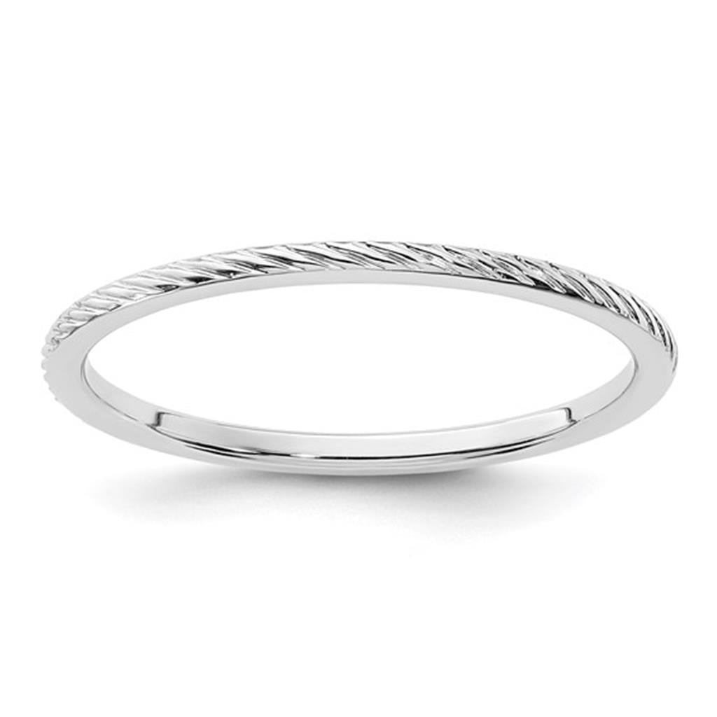 Stack-Able Fashion Ring 14 Karat Gold White Size 7