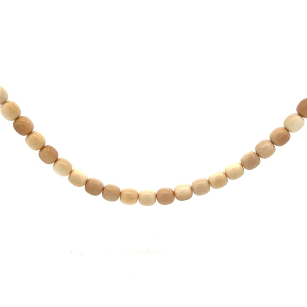 Mammoth Ivory In Line Style Bead Pendant/Necklace 14 KT