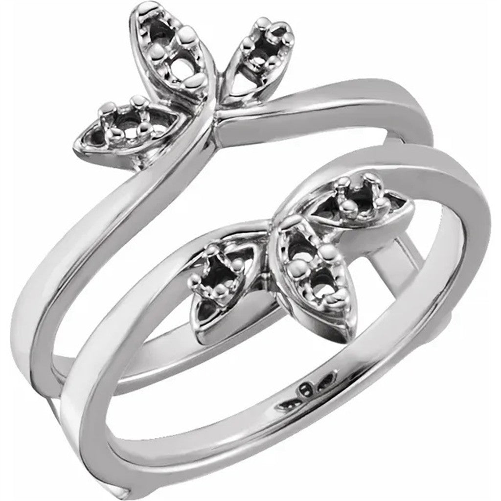 Ring Guard Style Diamond Wedding Band Base Metal White with Diamonds size 6.25