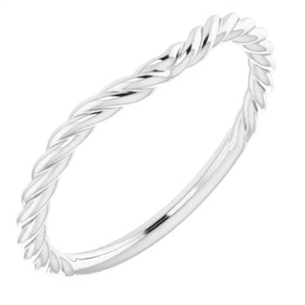 Stack-Able Wedding Band Prec Metal Womens 2 mm wide 14 Karat Gold White Size 7