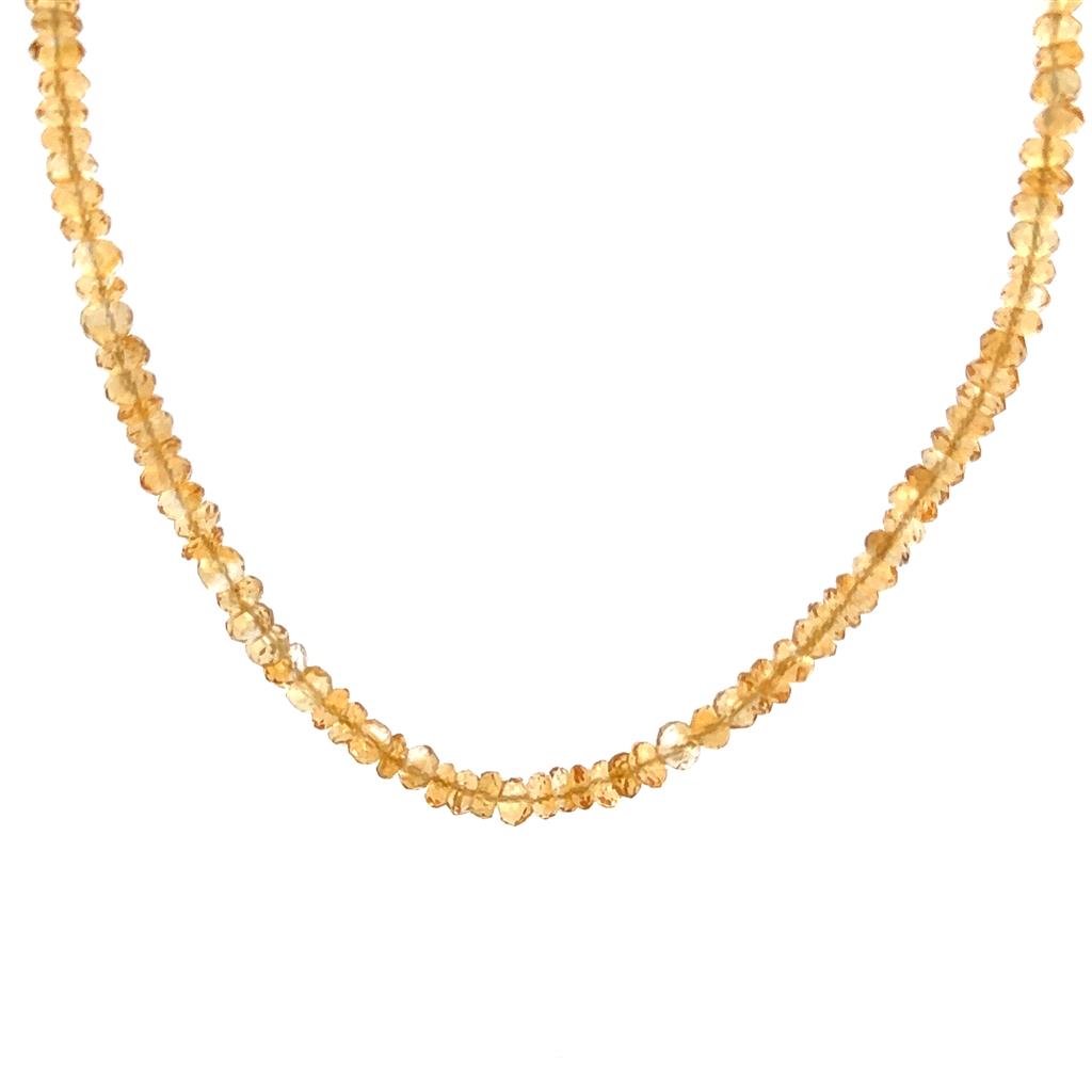 Citrine Strand Necklace With a .925 Clasp 18" Long