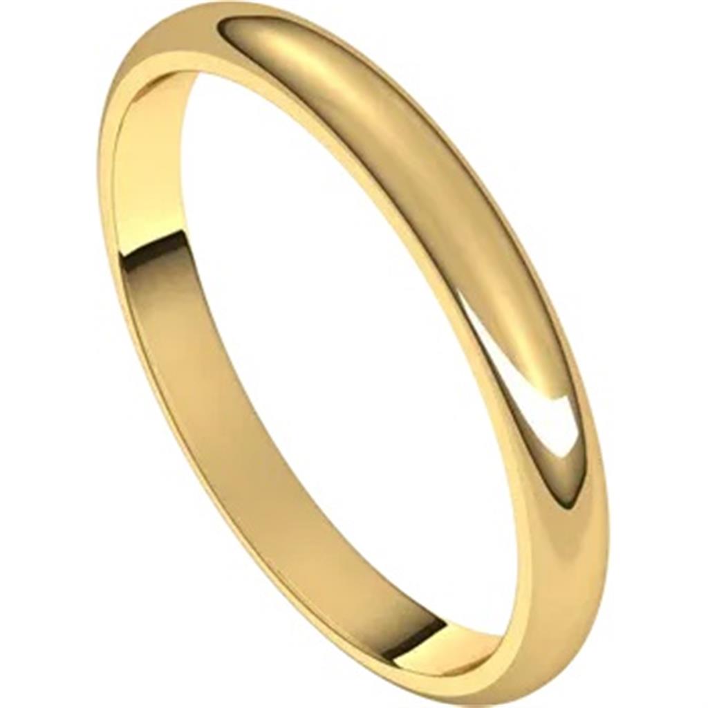Straight Solid Wedding Band Prec Metal Womens Alloy Yellow Size 7
