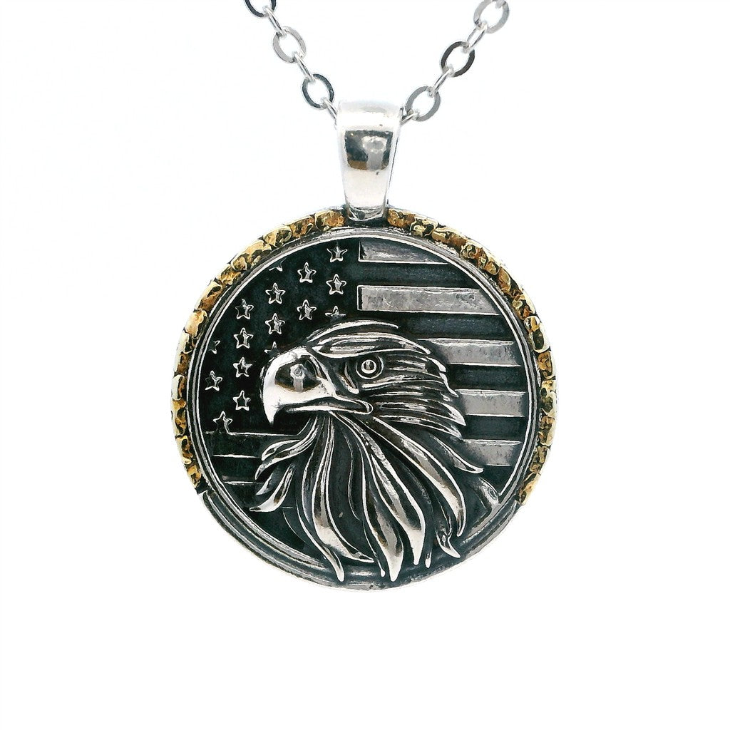 Drop Style Animal Pendant Sterling Silver & Alaskan Gold Nugget