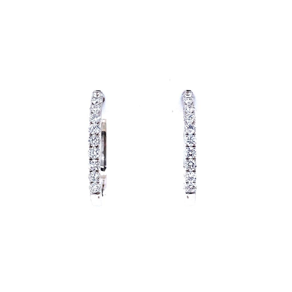 Diamonds Hoop Earrings 14 KT White 0.77 Carat Total Weight