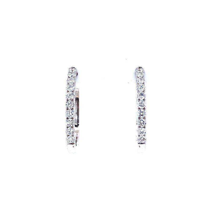 Diamonds Hoop Earrings 14 KT White 0.77 Carat Total Weight