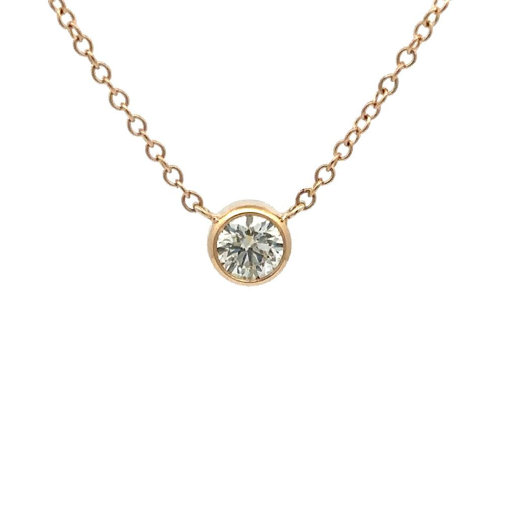 In Line Necklace 14 Karat Gold Yellow With Diamond 18" Long