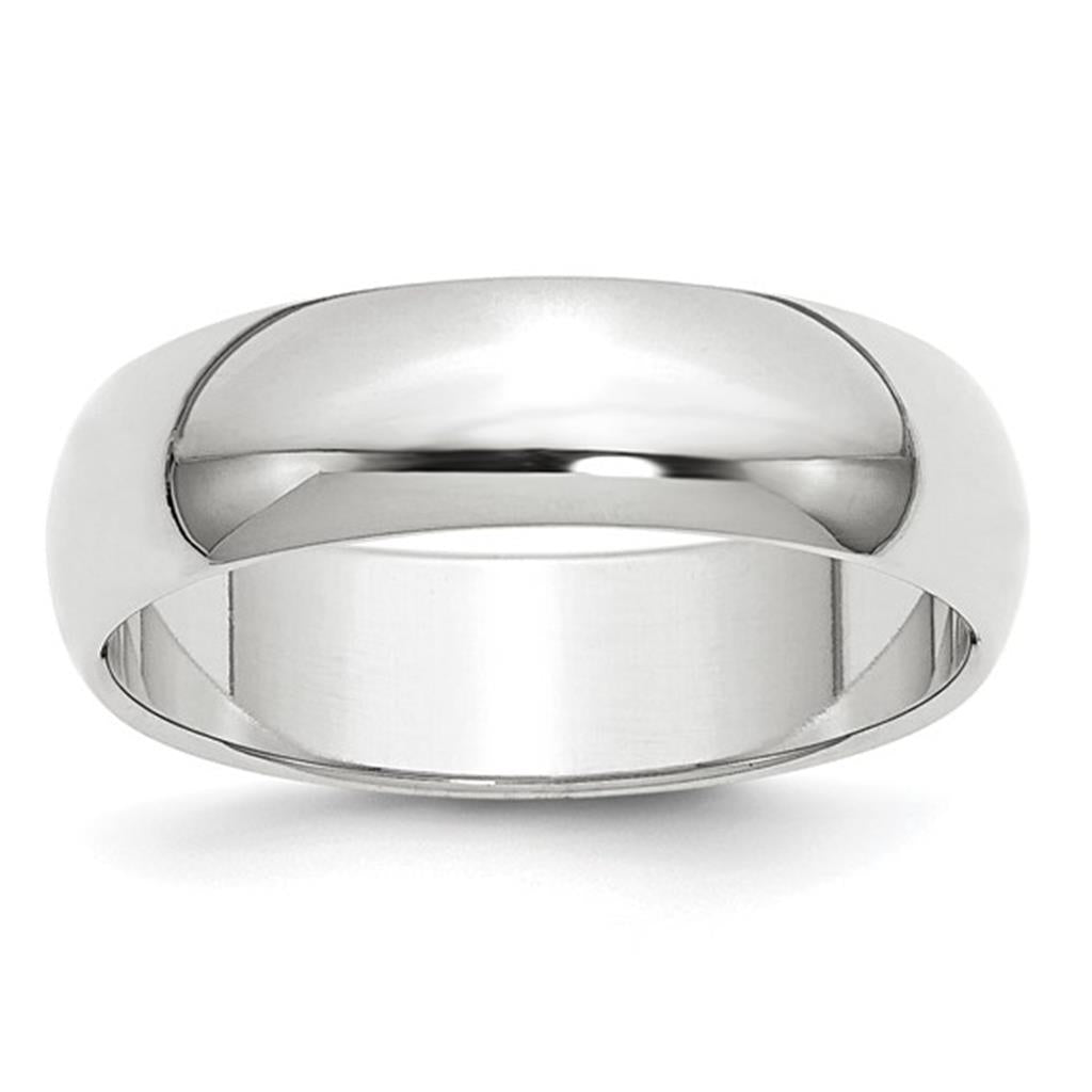 Straight Solid Style Wedding Band 10 KT White 6mm wide size 11