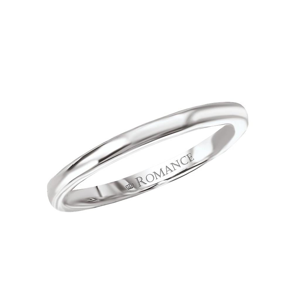 Stack-Able Wedding Band Prec Metal Womens 2 mm wide 18 Karat Gold White Size 6