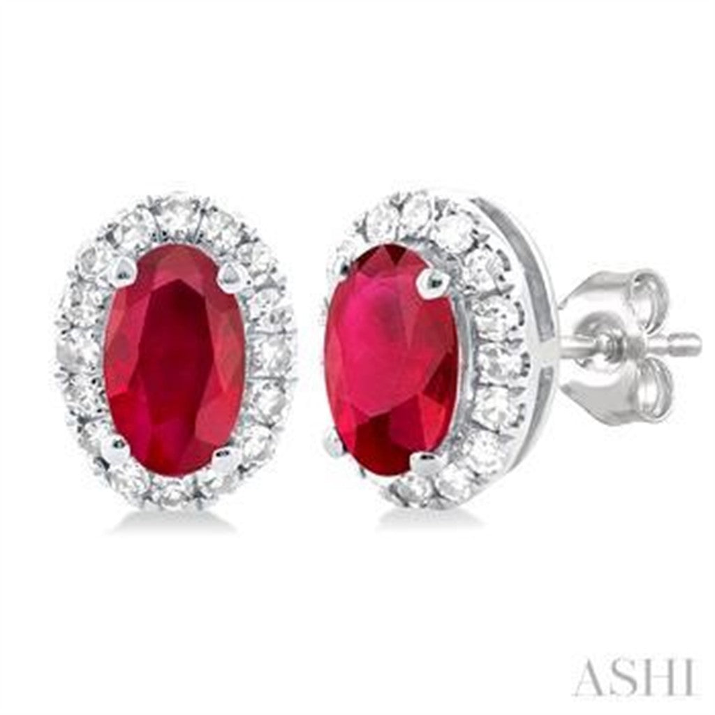 Precious Metal Earrings With Colored Stones