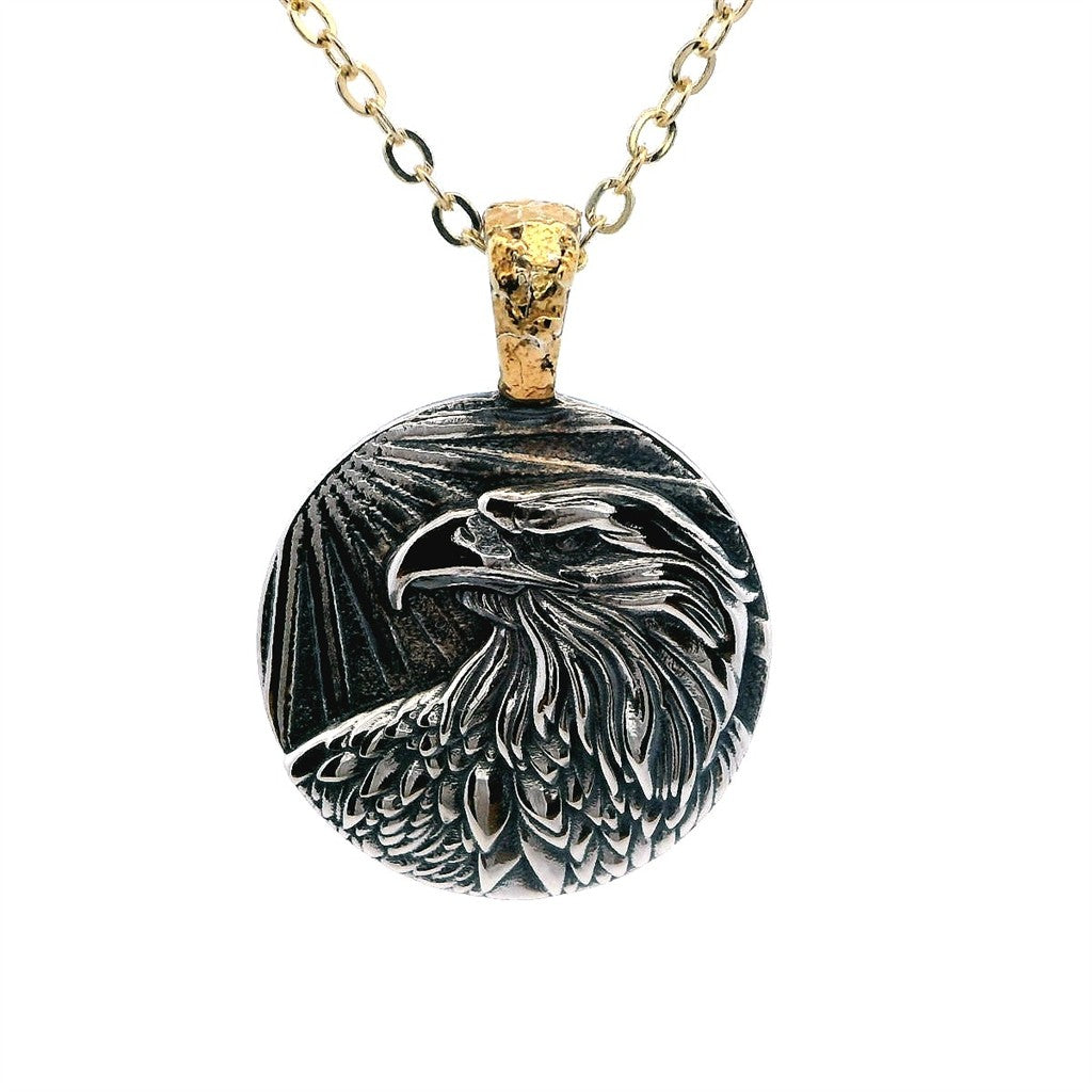Slider Style Alaskana Pendant Sterling Silver & Alaskan Gold Nugget
