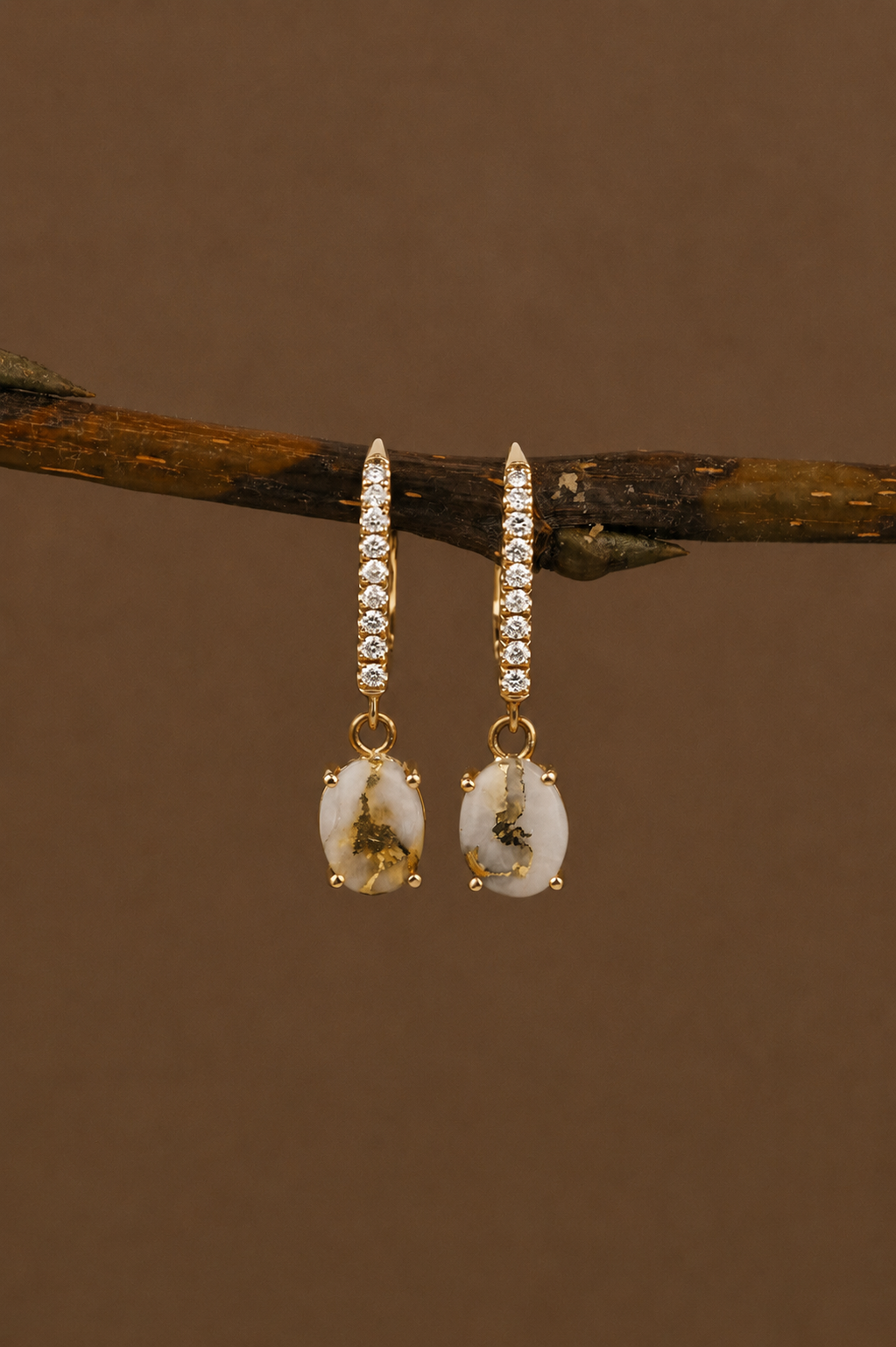 All Gold And Platinum Earrings