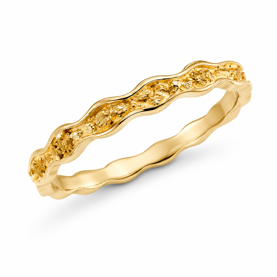 Wedding Band Gold Nugget Women